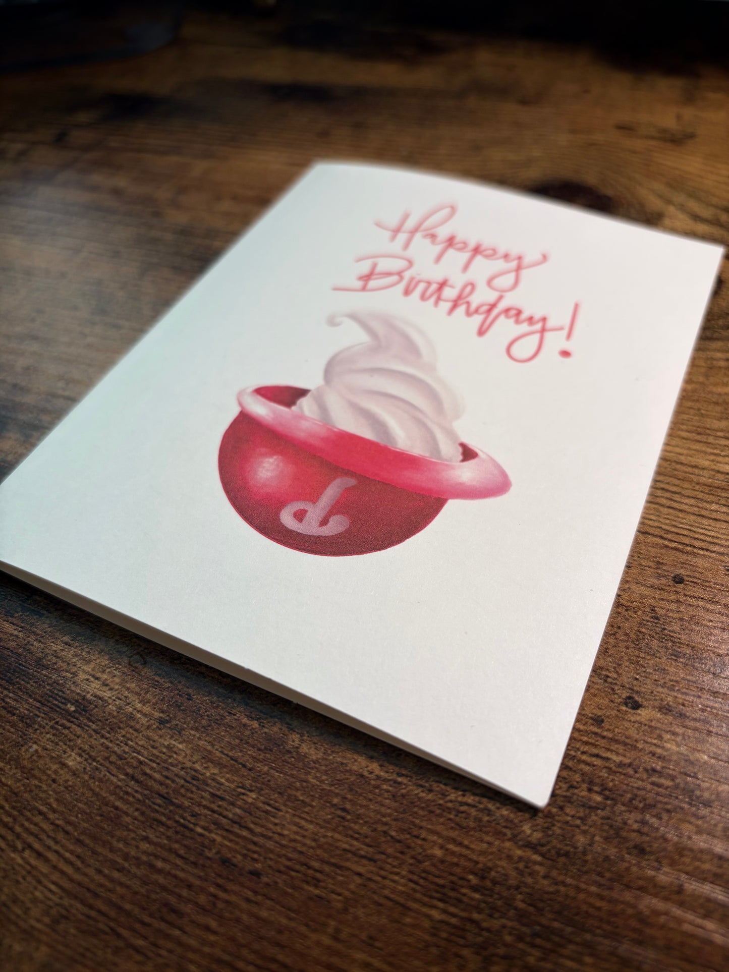 Philly Baseball Cap Ice Cream Cup // Birthday Card